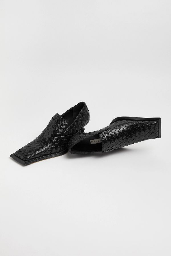 Miista Traci Courts Black Woven Leather