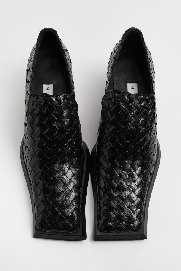 Miista Traci Courts Black Woven Leather
