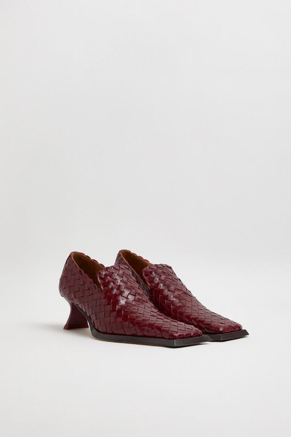 Miista Traci Courts Burgundy Woven Leather