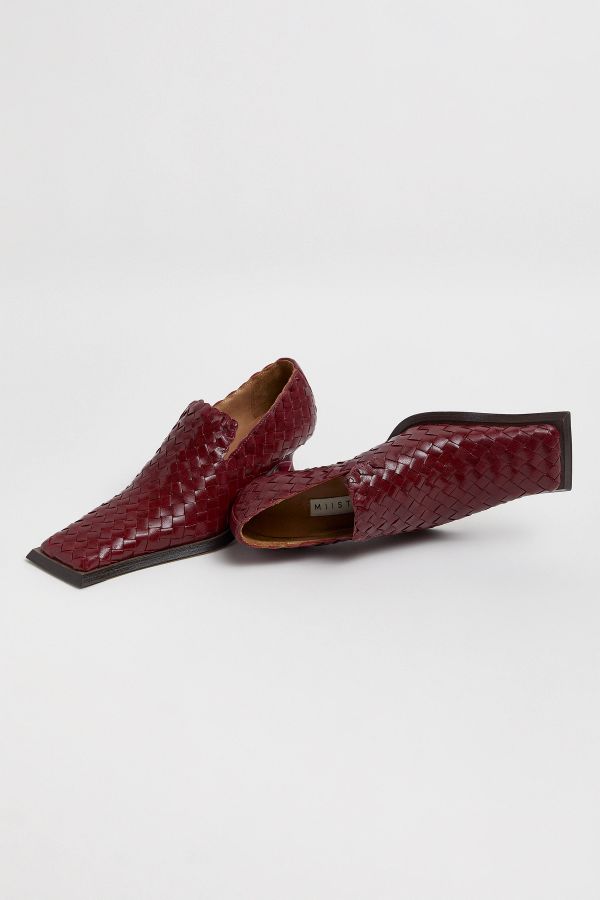 Miista Traci Courts Burgundy Woven Leather