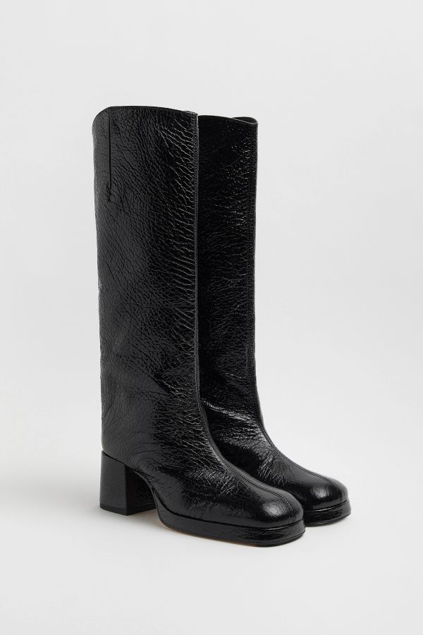 Miista Tundra Boots Black Grained Leather