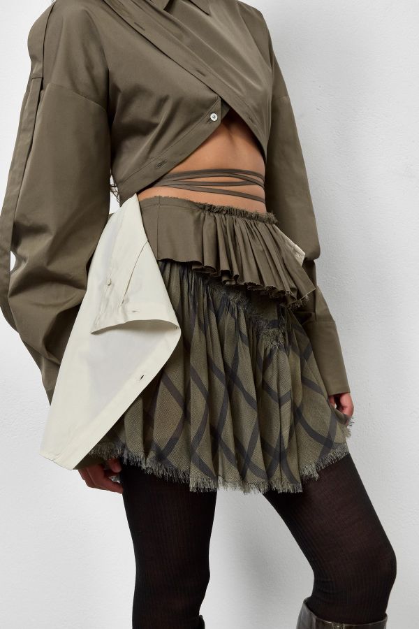 Miista Vanny Ruffle Khaki Popplin