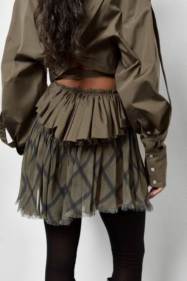 Miista Vanny Ruffle Khaki Popplin