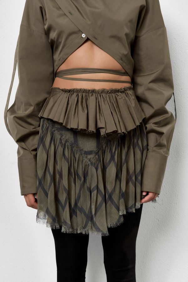 miista Vanny Ruffle Khaki Popplin
