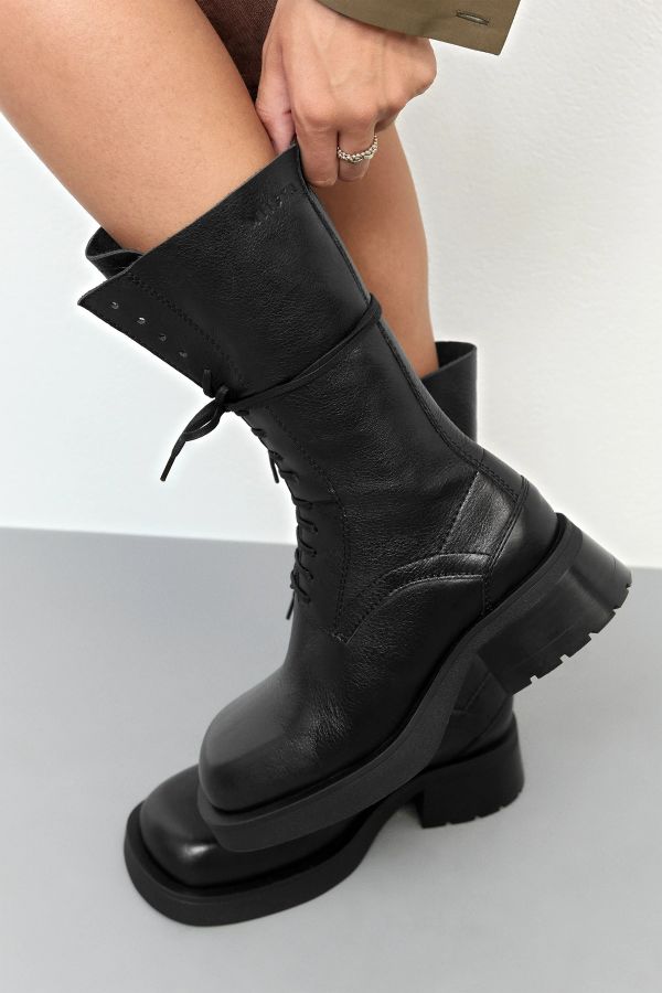 Miista Vel Boots Black Natural Leather
