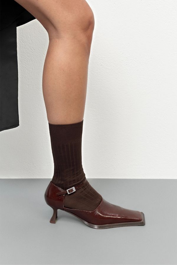 Miista Vern Courts Brown Patent Leather