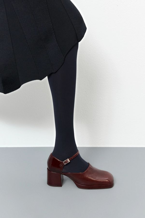 Miista Yara Courts Brown Crinkled Patent Leather