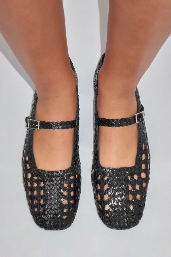 Miista Yeida Ballerinas Black Woven Nappa