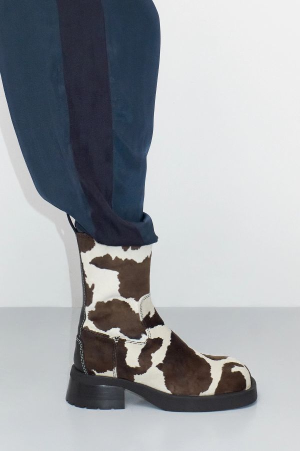 Miista Yolanda Boots Cow Print Faux Suede