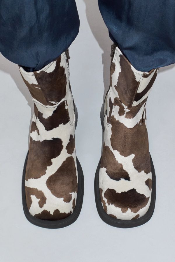 Miista Yolanda Boots Cow Print Faux Suede