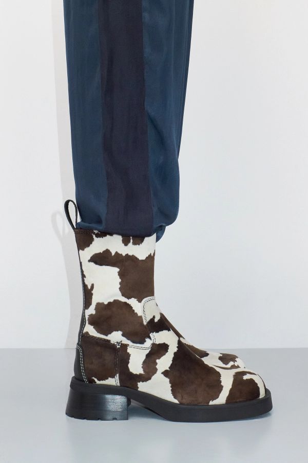 Miista Yolanda Boots Cow Print Faux Suede