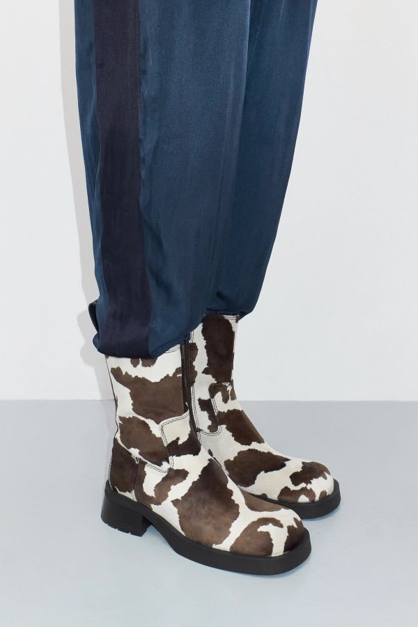 miista Yolanda Boots Cow Print Faux Suede