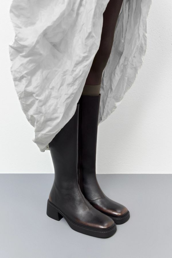 Miista Yumi Boots Brown Brush-off Leather