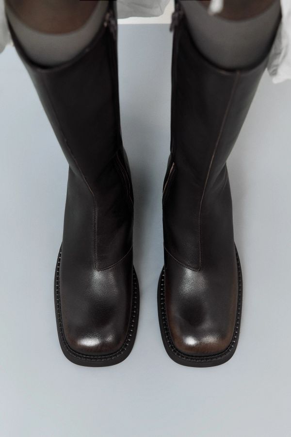 Miista Yumi Boots Brown Brush-off Leather
