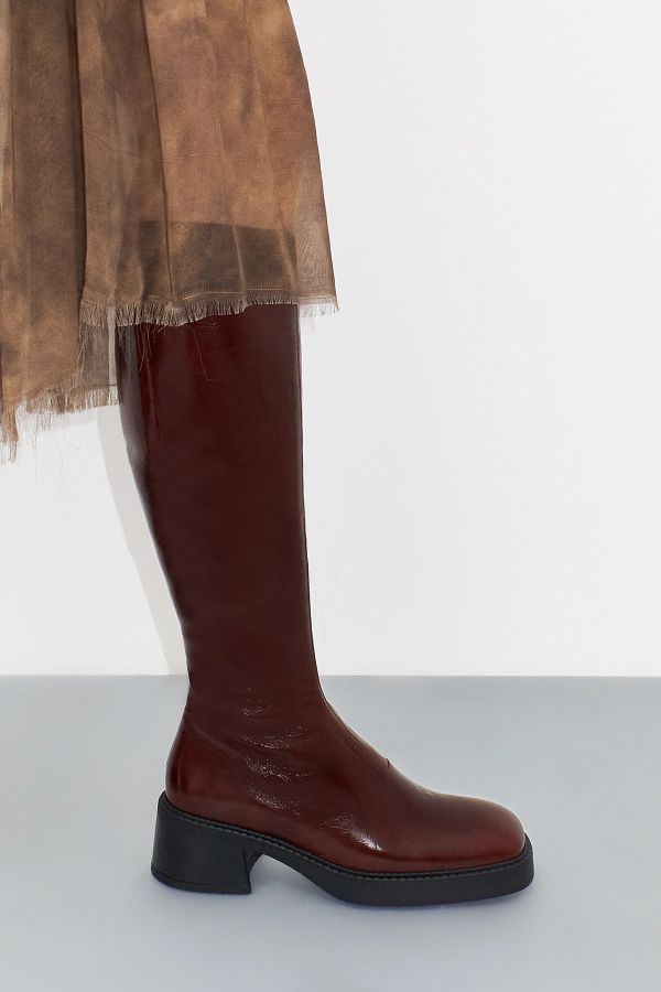 Miista Yumi Boots Brown Patent Leather