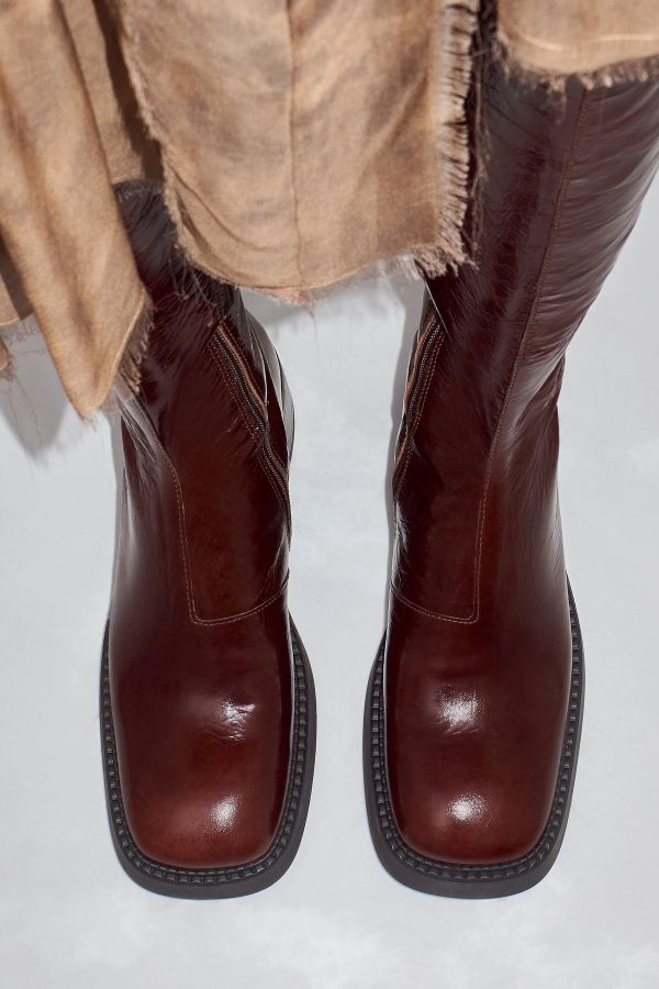 Miista Yumi Boots Brown Patent Leather