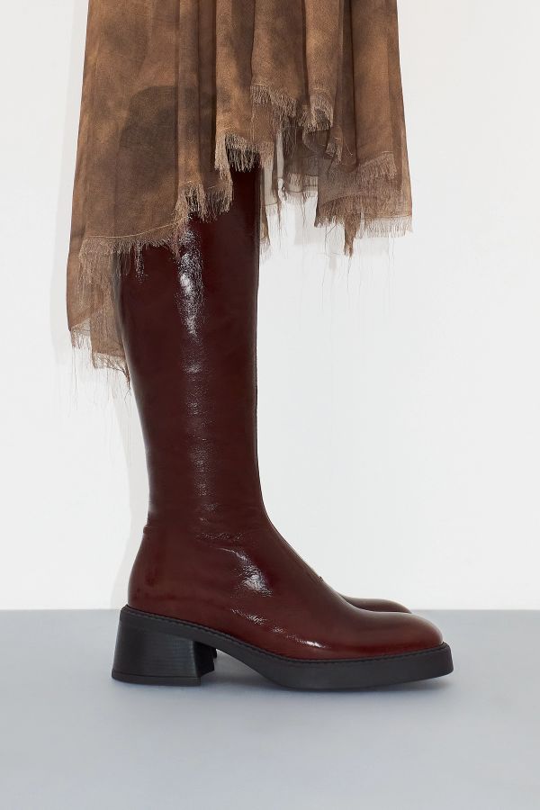 Miista Yumi Boots Brown Patent Leather