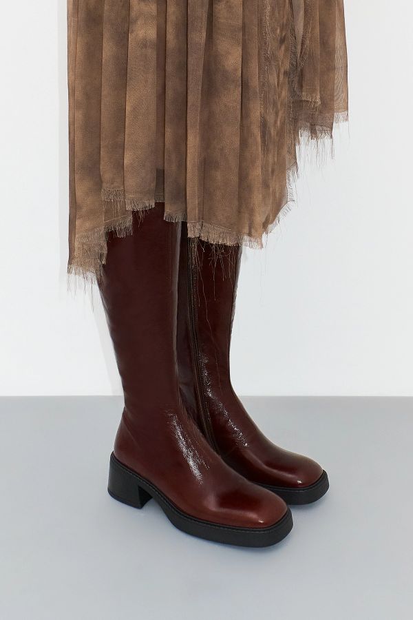 miista Yumi Boots Brown Patent Leather