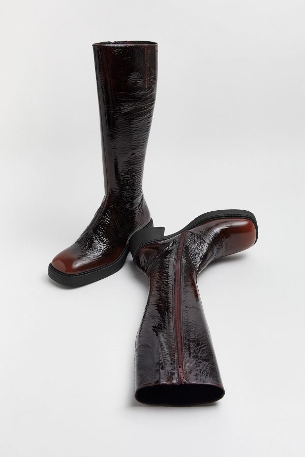 Miista Yumi Boots Tall Burgundy Patent Leather