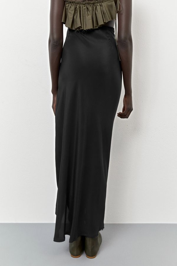 Miista Ze Skirt Black Ruched Silk