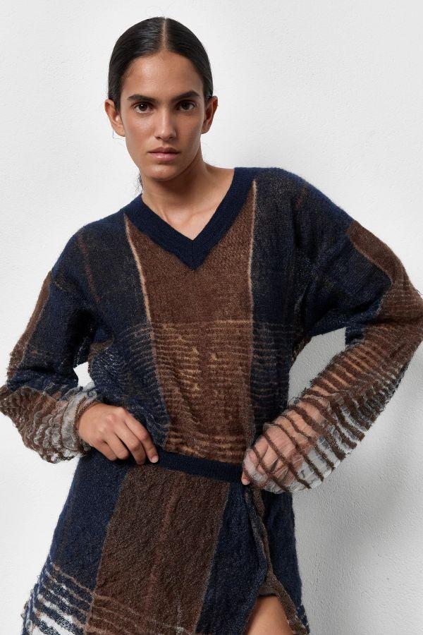 Miista Zenai Jumper Navy Stripes Mohair Knit