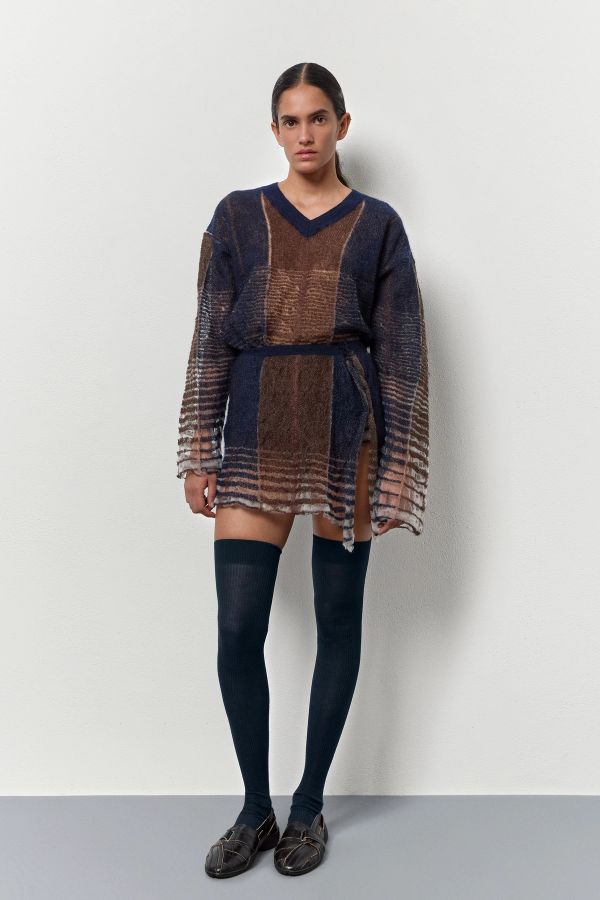 Miista Zenai Jumper Navy Stripes Mohair Knit