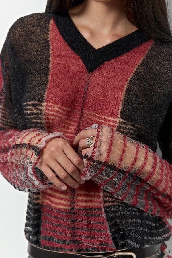 Miista Zenai Jumper Red Stripes Mohair Knit