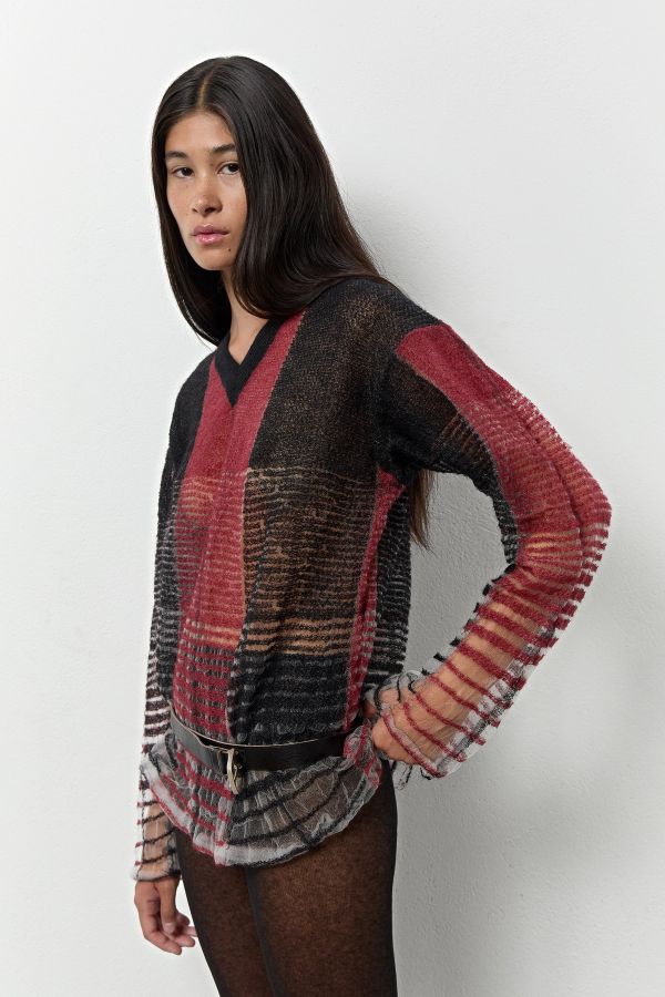 miista Zenai Jumper Red Stripes Mohair Knit