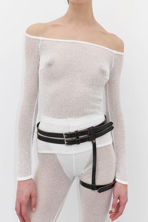 Miista Zoe Top White Viscose Knit