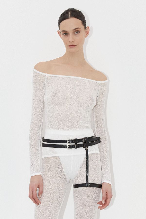 miista Zoe Top White Viscose Knit