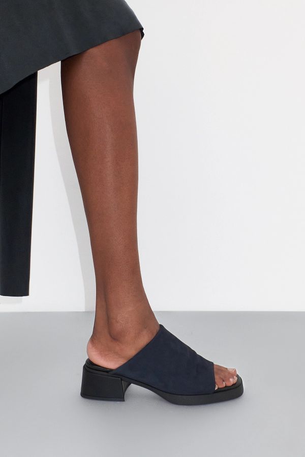 Miista Zooey Mules Navy Suede Leather