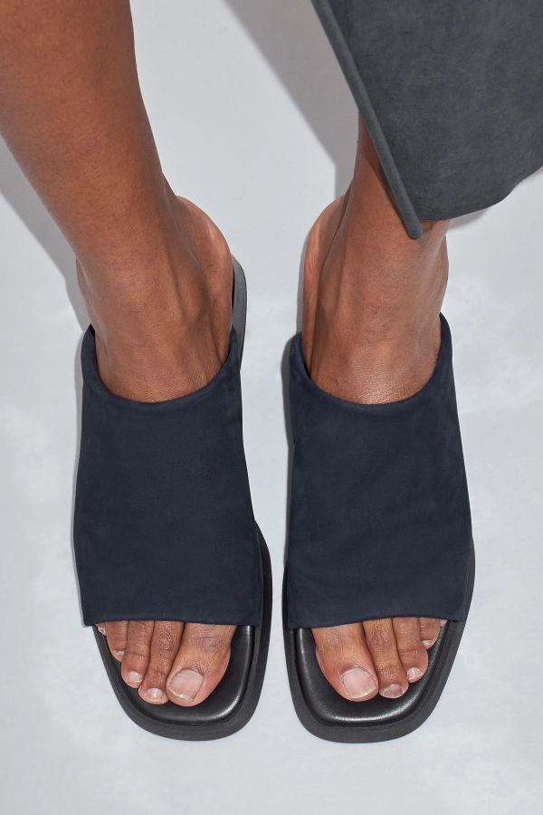 Miista Zooey Mules Navy Suede Leather