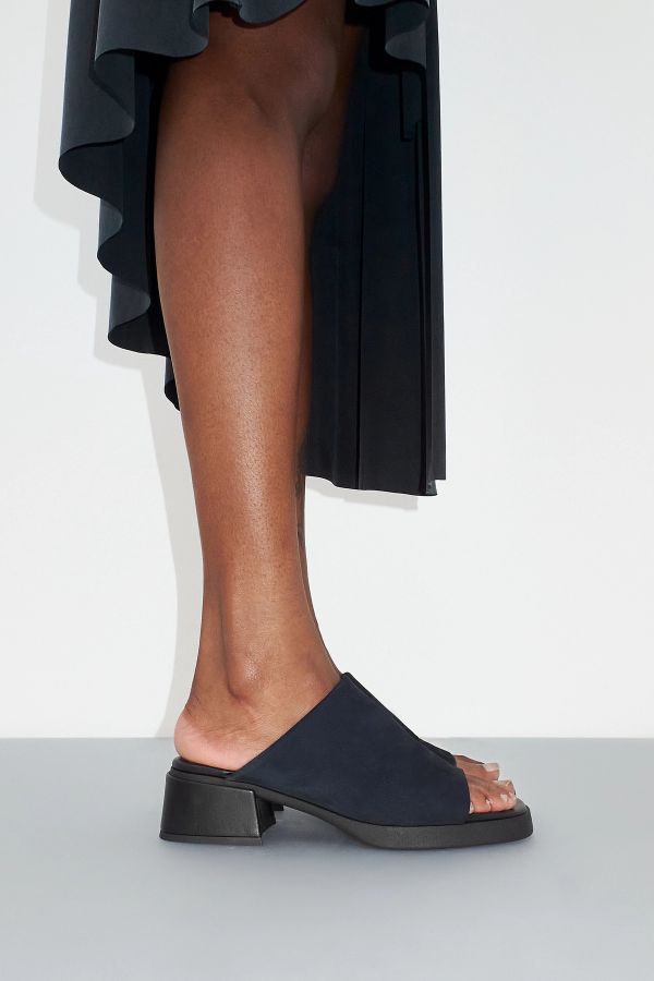 Miista Zooey Mules Navy Suede Leather