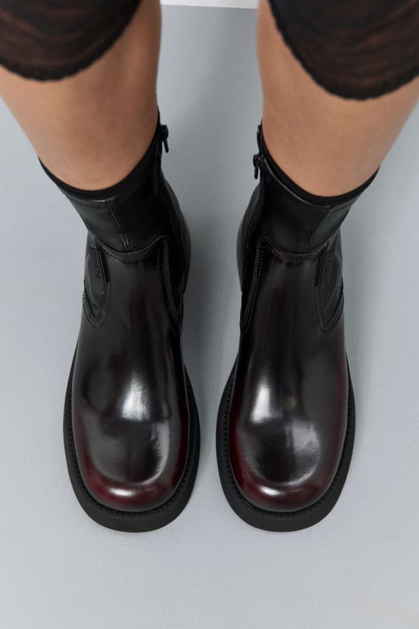 Miista Oliana Boots Burgundy Brushed Stretch Leather