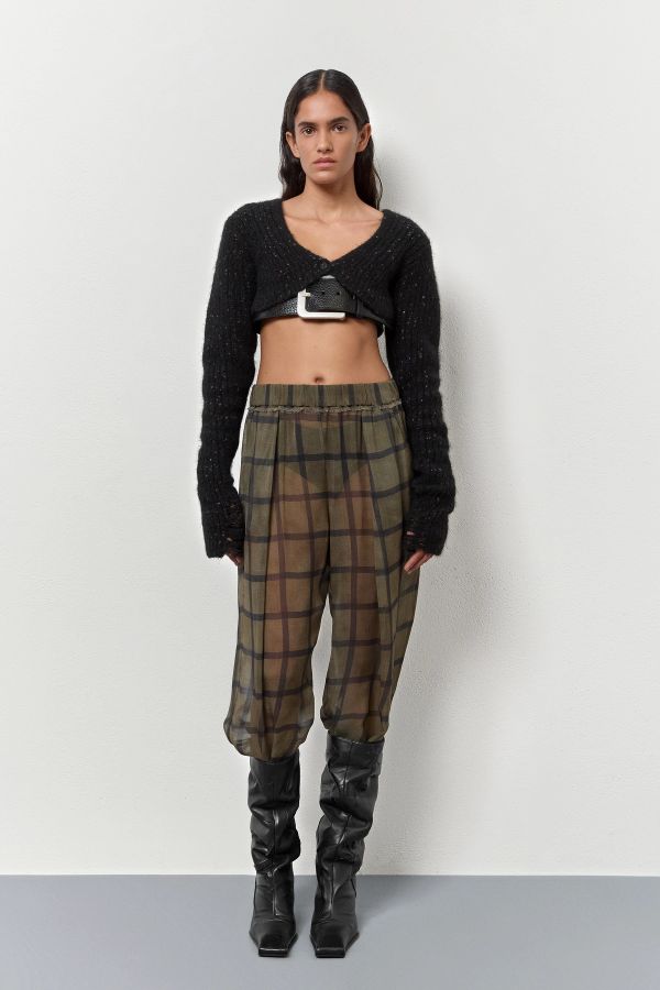 miista Tessan Georgette Trousers Khaki Check Georgette