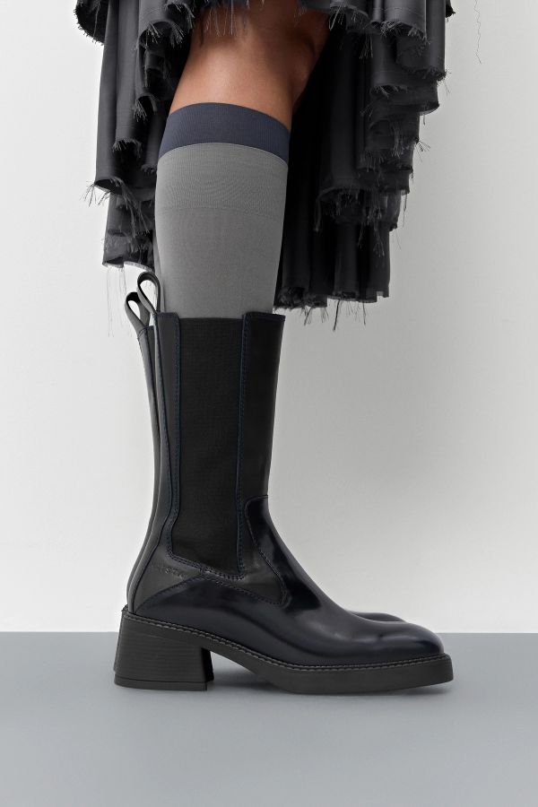 Miista Ursula Boots Black Navy Bicolour Brush Off Leather