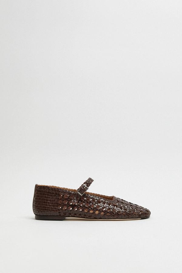 Miista Yeida Ballerinas Chocolate Brown Woven Nappa