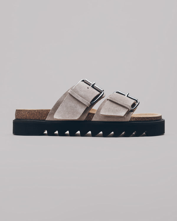 Mikuta The Beige Suede Buckle Sandals