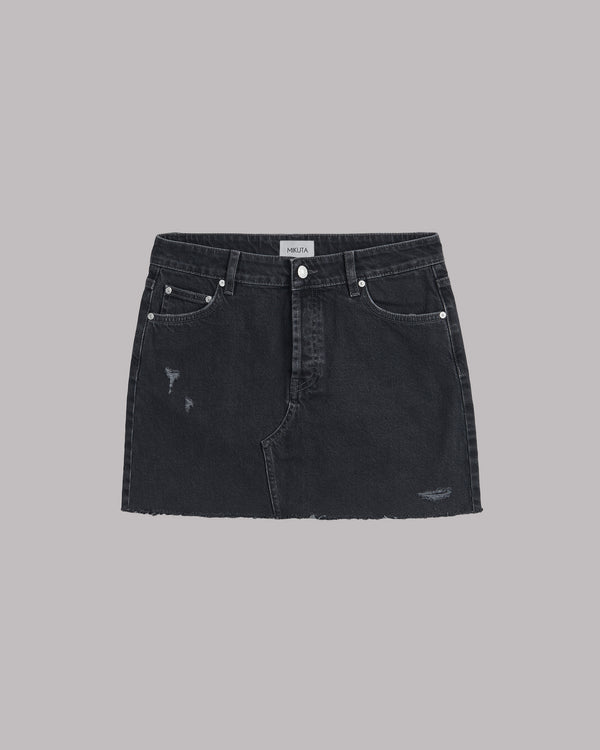 mikuta The Black Denim Skirt