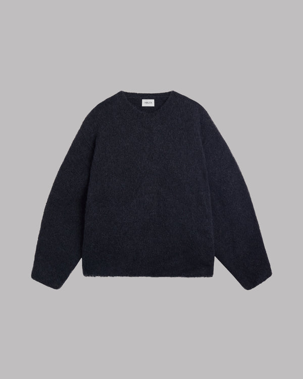 Mikuta The Black Fluffy Alpaca Knit Sweater