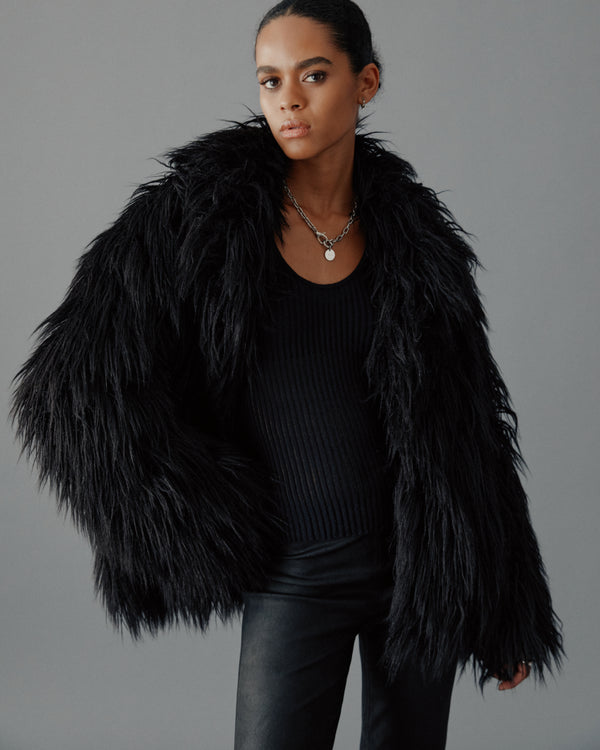 Mikuta The Black Fluffy Jacket