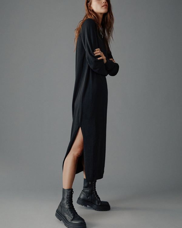 Mikuta The Black Knit Longsleeve Dress