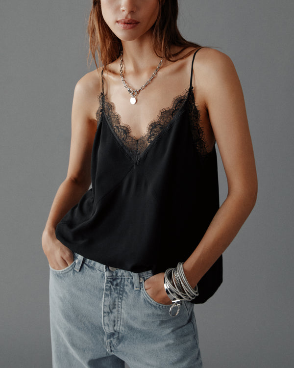 Mikuta The Black Laced Slip Top