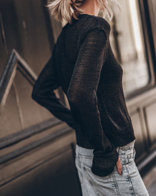 Mikuta The Black Metallic Knitted Sweater