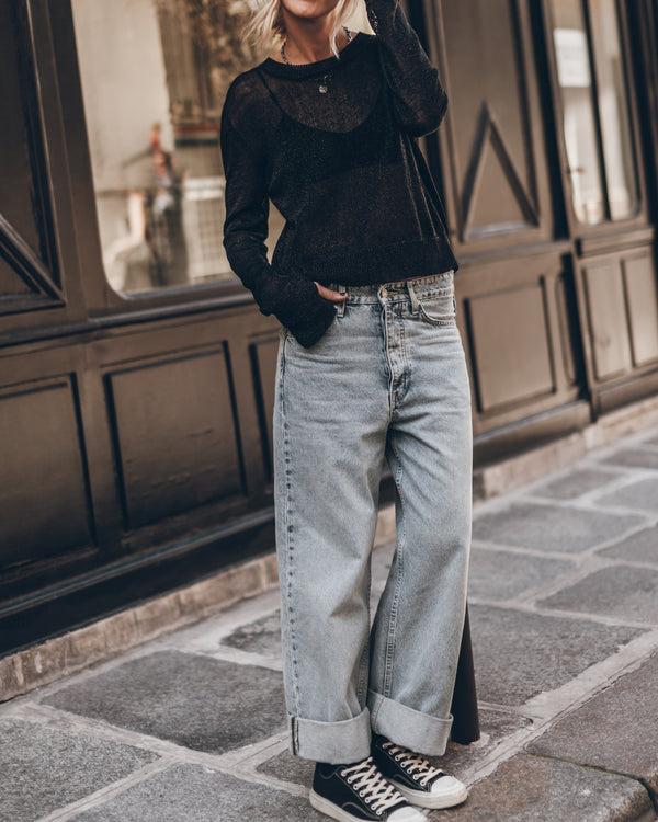 Mikuta The Black Metallic Knitted Sweater