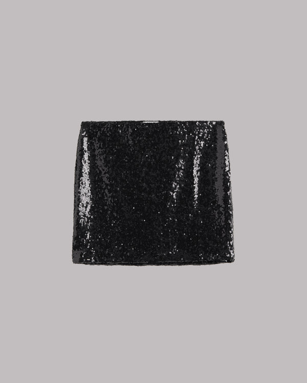 Mikuta The Black Mini Sequin Skirt