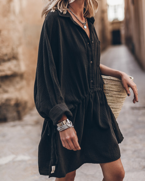 mikuta The Black Original Shirt Dress