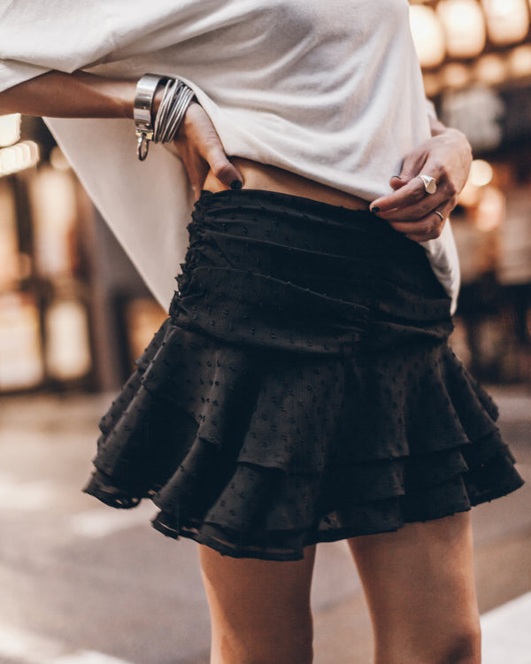 mikuta The Black Ruffle Skort