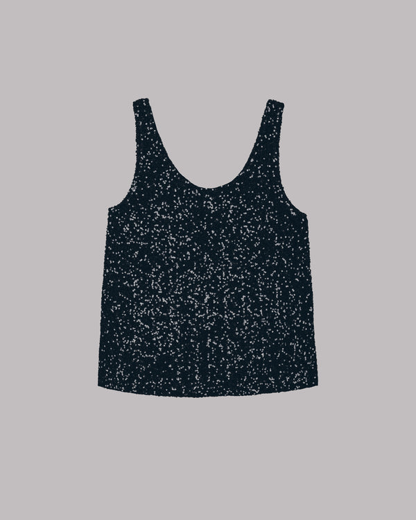 Mikuta The Black Sequin Base Tank Top