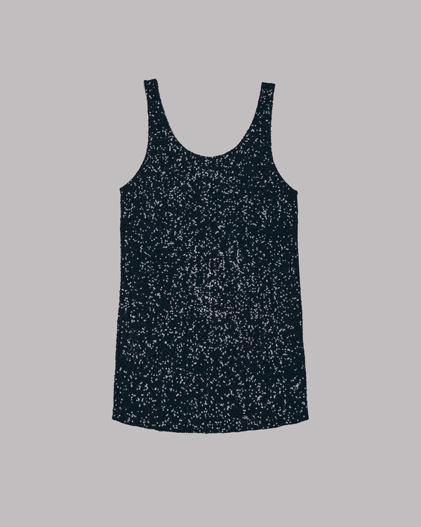 Mikuta The Black Sequin Tank Dress